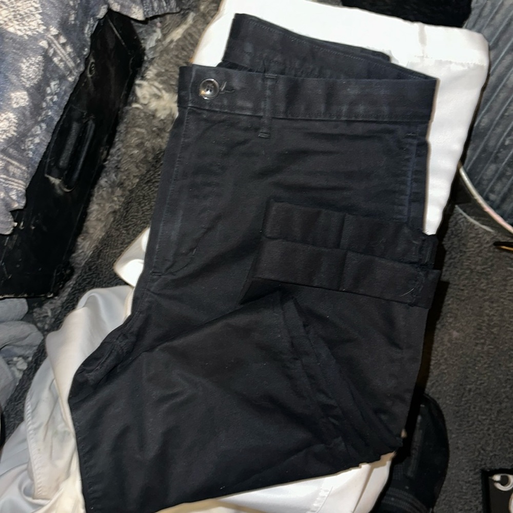 Black tapered chinos